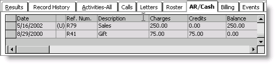 Example of an adjustment to an open item