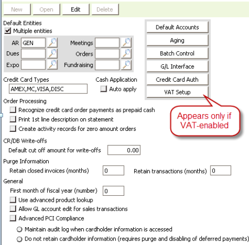 Desktop: AR/Cash > Set up module