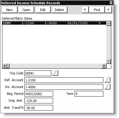 From AR/Cash, select Process month-end procedures, and click Deferred Income Records.
