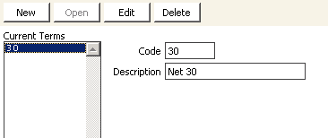 Desktop: AR/Cash > Set up tables > Terms.
