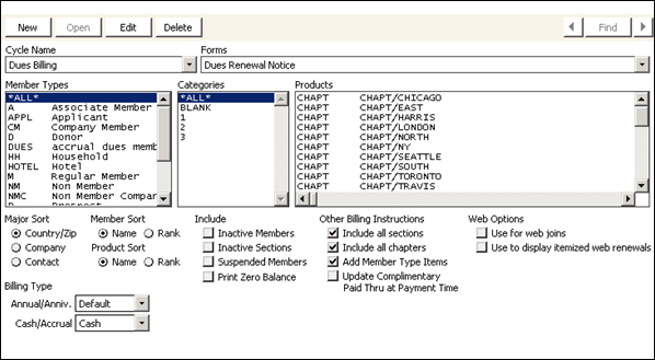 Desktop: Billing > Set up module > Billing cycles.