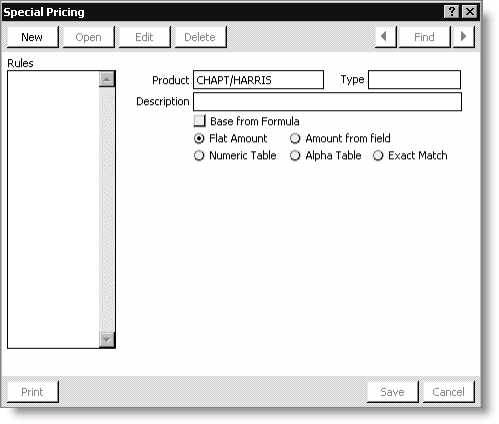 From Billing, select Set up module > Products, make a selection from the list of Current Products, and click Special Prices