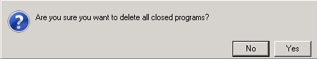 Desktop: Certification > Set up tables > Delete closed programs