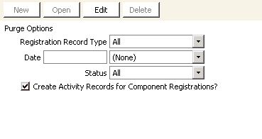 Desktop: Certification > Set up tables > Purge registrations