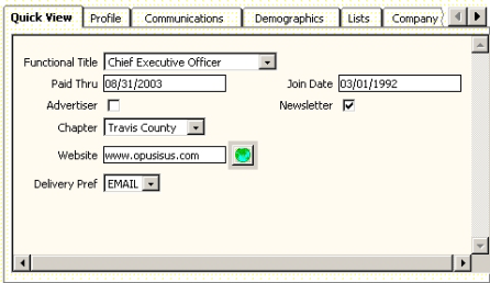 Customers > Custom tab example