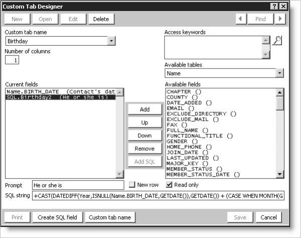Customers > Set up module > General, click Additional Windows, and click Custom Tabs