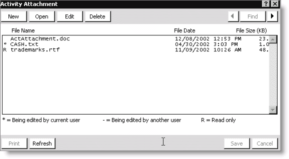 From Customers, select Manage customers, select a customer record, select the Activities-All tab, double-click an activity, click Attachment 