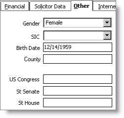 From Customers, select Manage customers, find customer record, and select Other tab