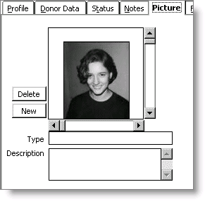 From Customers, select Manage customers, find customer record, and select Picture tab