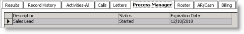 From Customers, select Manage customers, find customer record, and select Process Manager tab