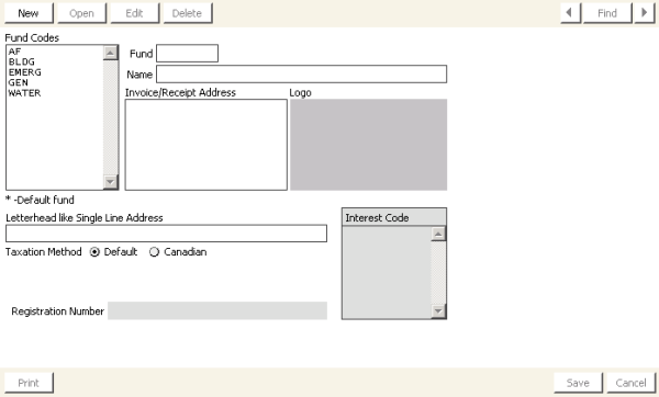 Desktop: Fundraising > Set up tables > Funds