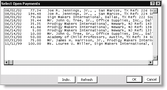 From Orders, select Enter and edit orders, open an order, select the Payments tab, click Edit, and use the * Tab command