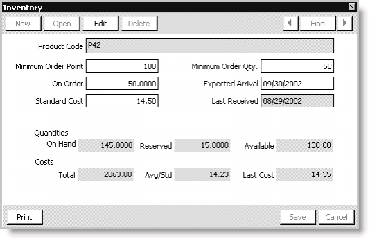 From Orders, select Manage inventory > Manage products, select a product from the list of Current Products, and click Inventory