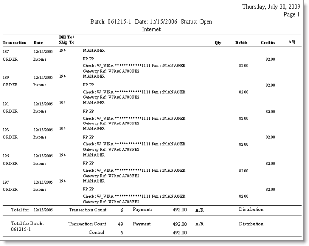 Batch Report