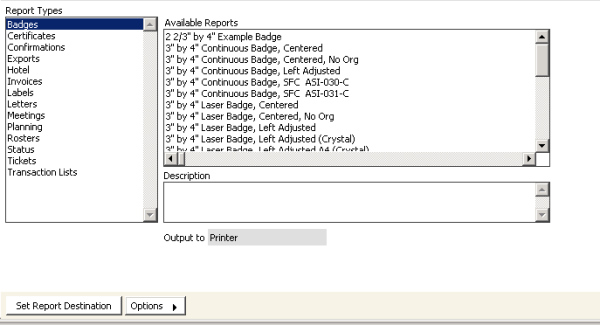 Desktop: Events > Generate reports