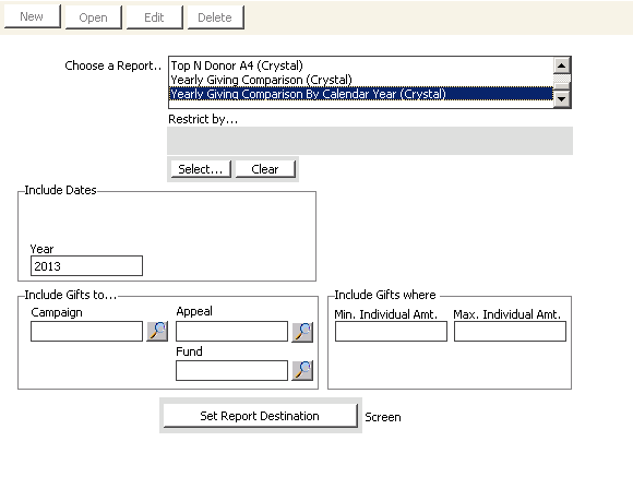 Desktop: Fundraising > Generate executive reports 