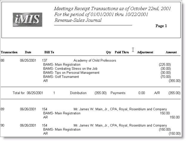 Desktop: Events > Generate reports > Transaction Lists > Meetings Receipt Transactions