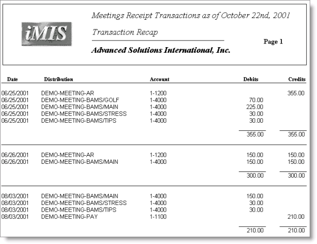 Desktop: Events > Generate reports > Transaction Lists > Meetings Receipt Transactions