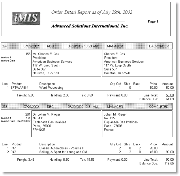 Desktop: Orders > Generate reports > Order Status > Order Detail Report, click Run, click, select the date range, and click OK