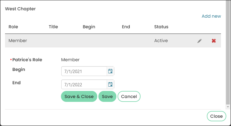 Updating the begin and end dates