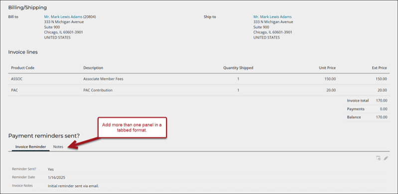 Adding invoice panels to invoice pages
