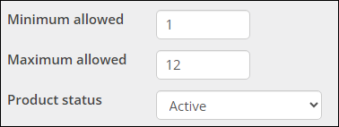 Minimum allowed and Maximum allowed defined