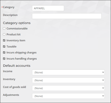 Enabling Category options