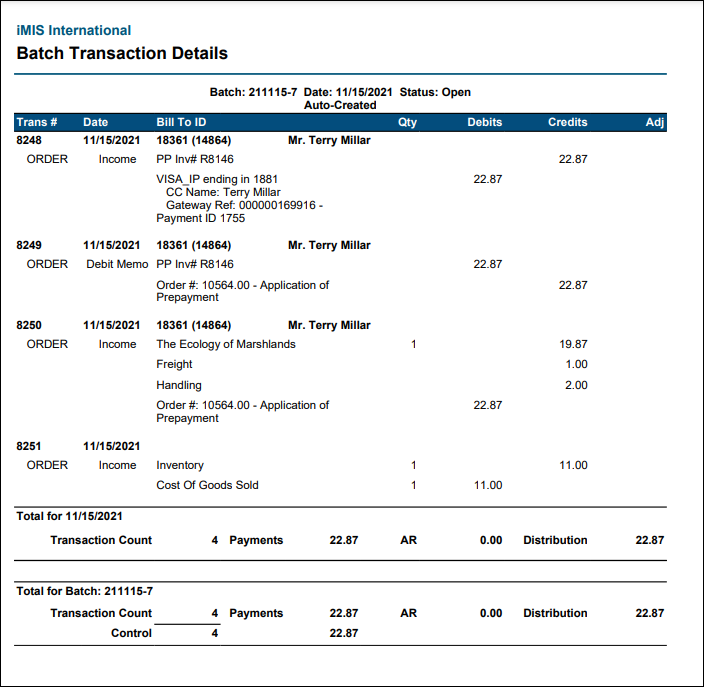 An example of a prepayment for an inventory item