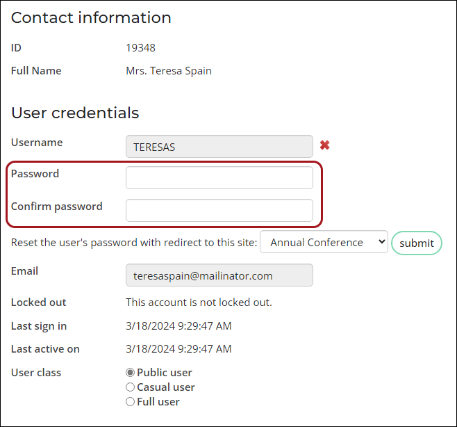 Password fields