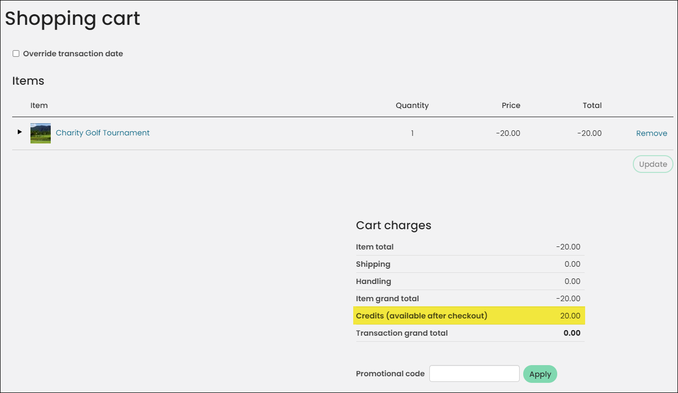 The price adjustments will display as credits, or prompt you to enter a new payment method, depending on the adjustment.