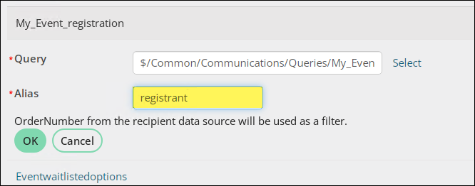 Confirm the alias is still 'registrant'. If different, change it back to 'registrant'.