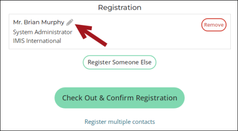 Editing registrant information