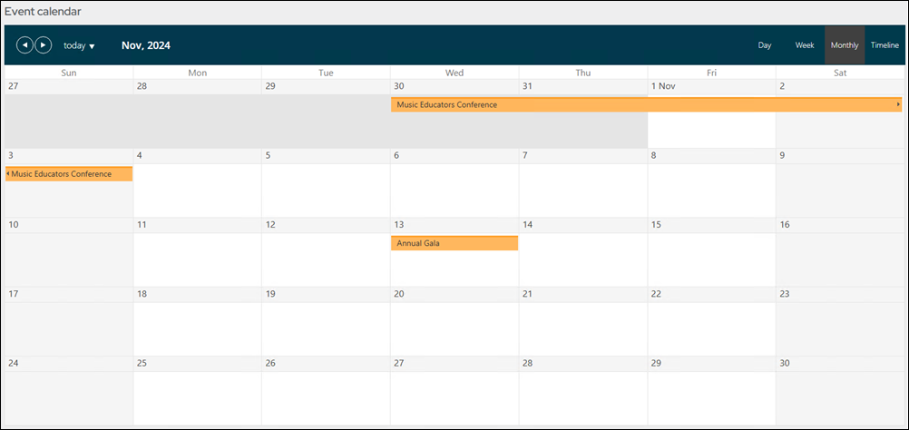 Event calendar