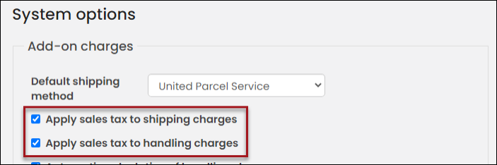 Applying sales tax to shipping and handling charges