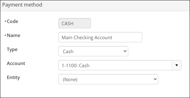 Illustrating the payment method window