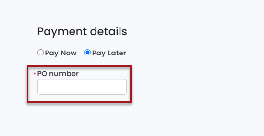 Adding a purchase order number
