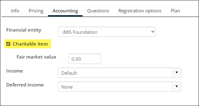 Enalbing the charitable item checkbox