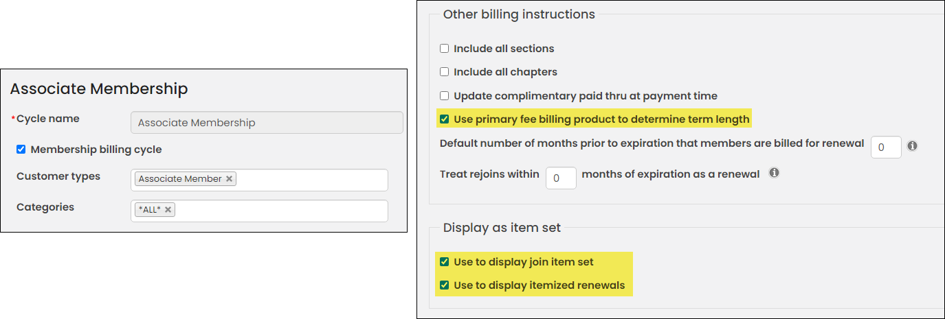 Configuring the billing cycle