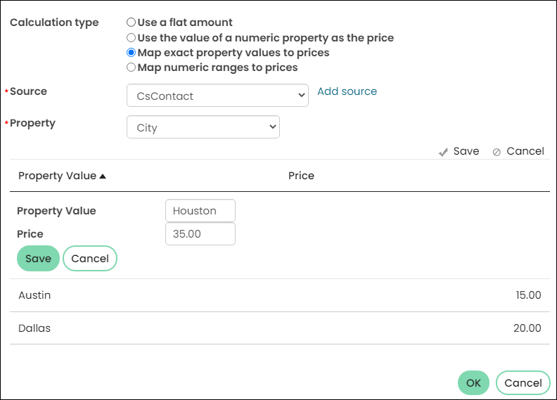 Mapping the property to property values