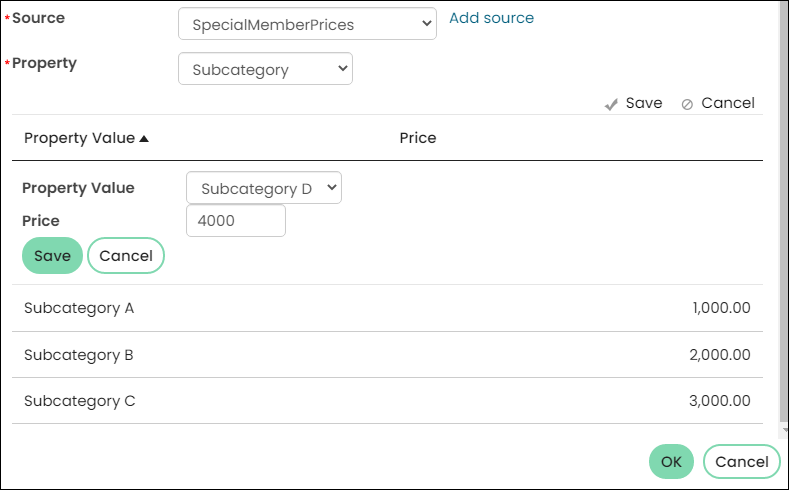 Updating property values with prices