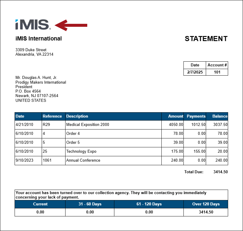 Pointing to default iMIS logo