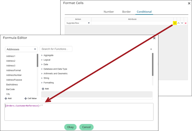 Editing formulas in cells