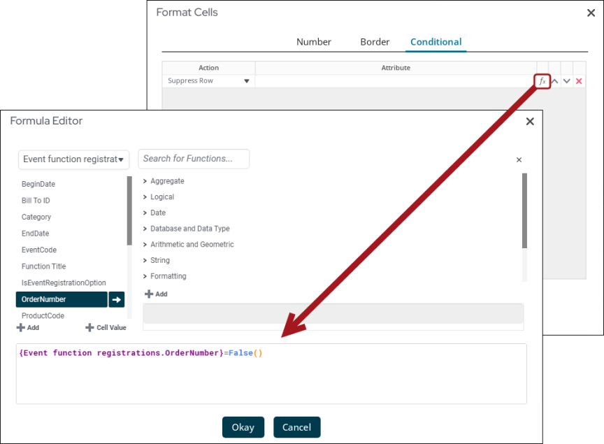 Editing formulas in cells