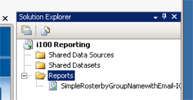 Saving the RDL file under Reports folder in Solution Explorer