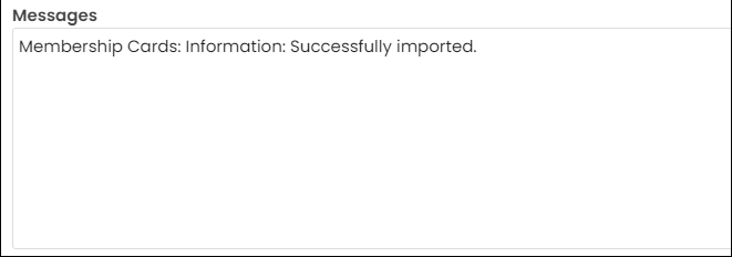 Report import message
