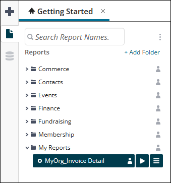 Adding the report to a custom folder