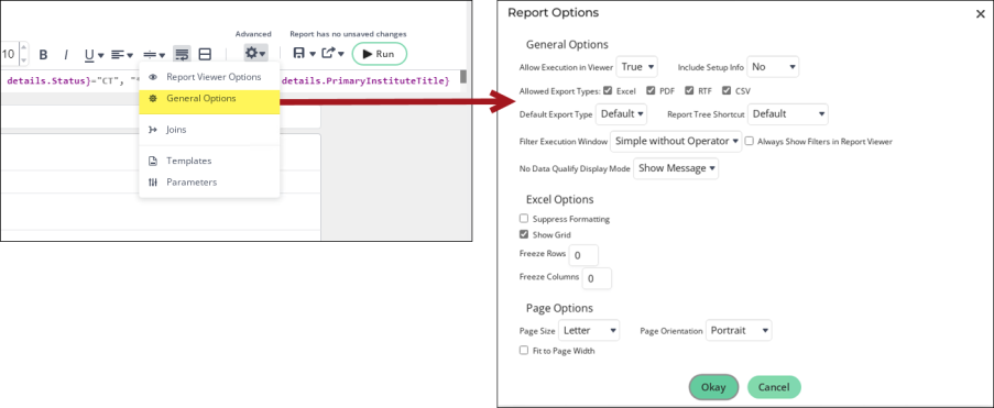 Creating an Advanced report