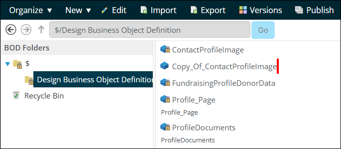 Creating a copy the business object