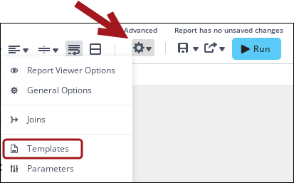 Clicking the Advanced options icon