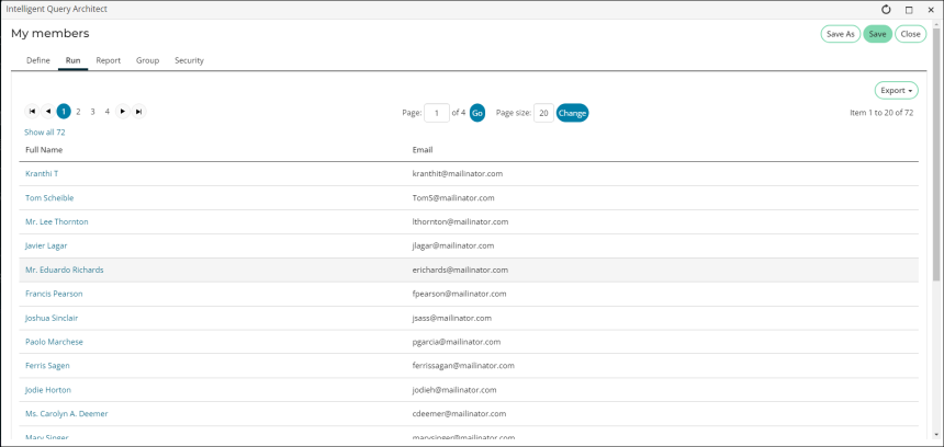 Running a query